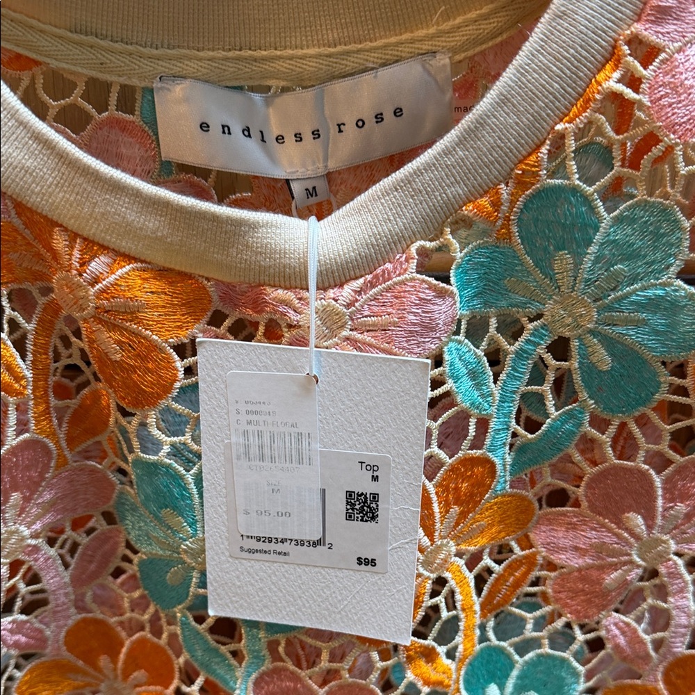Anthropologie Multicolor Floral Lace Blouse - Picture 2 of 5